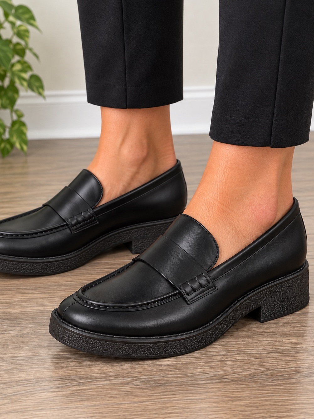 NWT Aerosoles Ulla Black Leather Penny Loafers Women’s Size 10